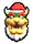 a pixel art of a tiger wearing a santa hat and beard .