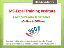 an advertisement for 360 academy which offers ms excel training