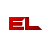 a red el logo with a white l on a white background .