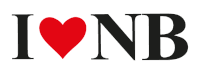 a logo that says i love nb with a heart