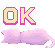 a pixel art illustration of the word ok on a white background .