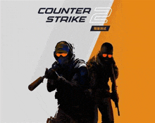 two soldiers are standing next to each other holding guns in a counter strike 2 poster .