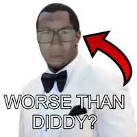 a man wearing glasses and a bow tie with the words worse than diddy
