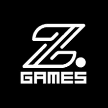 a white logo on a black background that says `` z games '' .