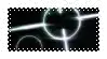 a picture of a circle with a light coming out of it on a black background