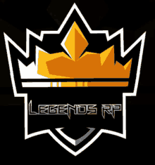 a logo for legends rp with a crown