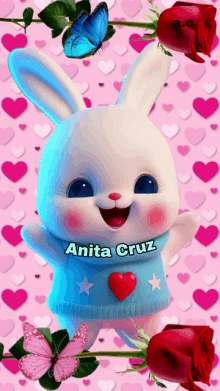 a picture of a bunny with anita cruz written on it