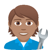 a cartoon of a man holding a wrench