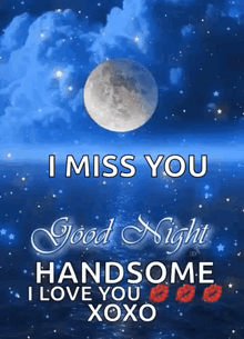 a good night message with a full moon in the background