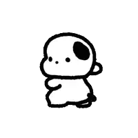 a black and white drawing of a panda bear with a black spot on its head .