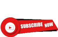 a red sign that says subscribe now with a play button on it