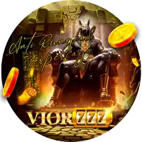 a picture of an anubis sitting on a throne with vior777 written below him