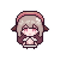 a pixel art drawing of a girl wearing headphones