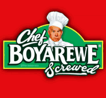 a chef boyarewe logo with a man in a chef hat on it