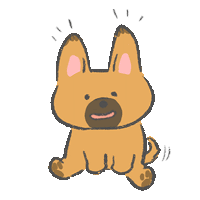 a cartoon drawing of a brown dog sitting down