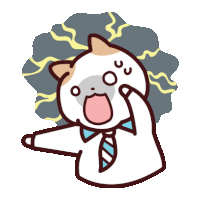 a cartoon of a cat wearing a tie and a white shirt