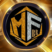 a gold and silver logo with the letters mb and br