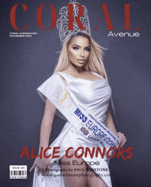 alice connors is on the cover of the coral avenue magazine