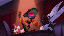 a cartoon drawing of a man in a sombrero dancing