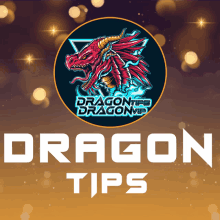 a poster for dragon tips with a red dragon on it