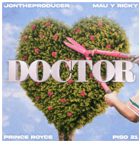 prince royce 's doctor album cover shows a person cutting a heart shaped bush with pink scissors