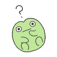 a frog with a question mark above its head