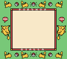 a pokemon game with pika and gialla written on the bottom