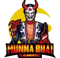 a logo for munna bhai gaming with a samurai with horns