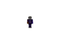 a pixel art of a minecraft character wearing a crown and a purple outfit .