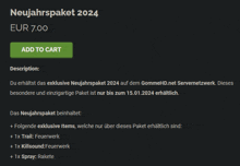 a page that says neujahrspaket 2024 eur 7.00 on it