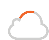 an icon of a cloud with an orange stripe on it