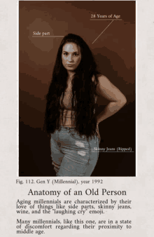 an anatomy of an old person poster with a woman