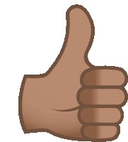 a brown hand is giving a thumbs up on a white background