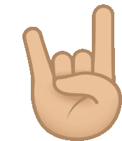 a hand making a rock and roll sign with a white background