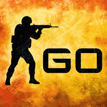 a silhouette of a soldier with a gun and the word go