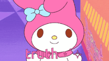 a cartoon of a bunny with the word truth written on it