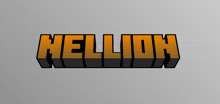 a logo for hellion is displayed on a gray background