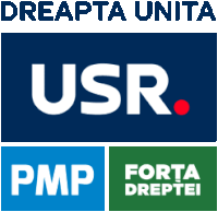 a blue and white logo for usr pmp forta dreptei