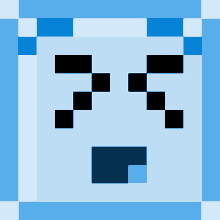 a pixel art drawing of a face with tears coming out of its eyes