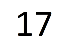 a white background with the number 17 in black