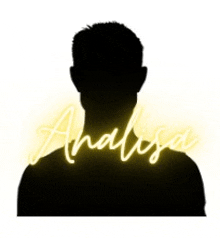 a silhouette of a man 's head with the word analisa behind him .