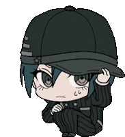 a chibi drawing of a boy wearing a hat