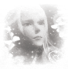 a black and white photo of a person with a swirl in the middle