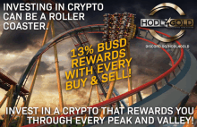 a roller coaster with the words invest in crypto can be a roller coaster