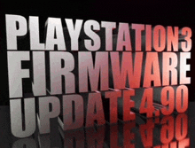 a sign that says playstation 3 firmware update 4.90 on it