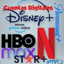 a collage of logos for disney amazon prime video and hbo max