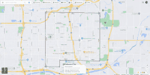 a google map of oklahoma city with a rectangle around it