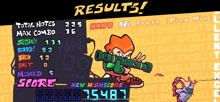a cartoon character holding a rocket launcher with the words results above him