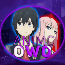 a picture of a boy and a girl with the words anime owo on the bottom