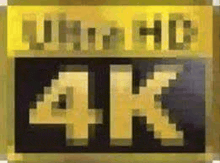 a close up of a 4k logo on a white background .
